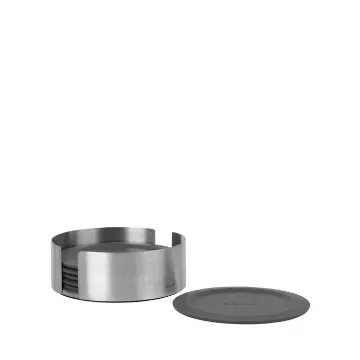 Jubram - Dark Grey Silicone Coaster Set - 64062 product image