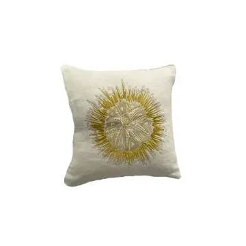 Galerie B - Gold Embroidered Sea Urchin Cushion - OUR-BRO-WHI product image