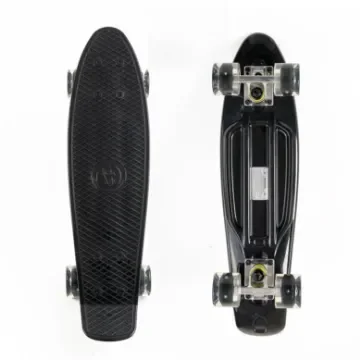 FISH Mini Cruiser Skateboard 22.5” Black with LED Wheels - 0504-226829 product image