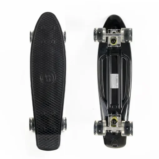 FISH Mini Cruiser Skateboard 22.5” Black with LED Wheels - 0504-226829 product image