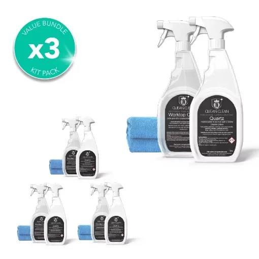 Quean Clean - Quartz Maintenance Kit with Cloths - QUE-KIT-750-QUAR-CLO-3 product image