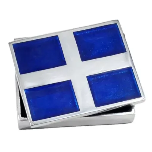 Nautical Gifts - Greek Flag Parallelogram Box - 9052EE product image