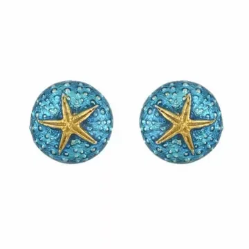 Nautical Gifts - Silver Sea Urchin Earrings with Gold Plating - SKD1_1X product image