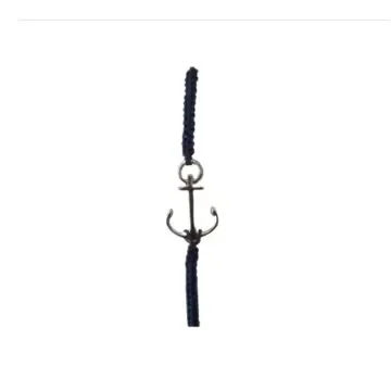 Nautical Gifts - Navy Anchor Bracelet Silver on Blue Rope - SL102 product image