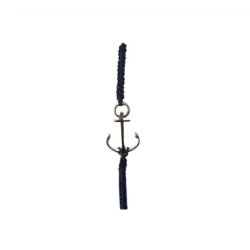Nautical Gifts - Navy Anchor Bracelet Silver on Blue Rope - SL102 product image