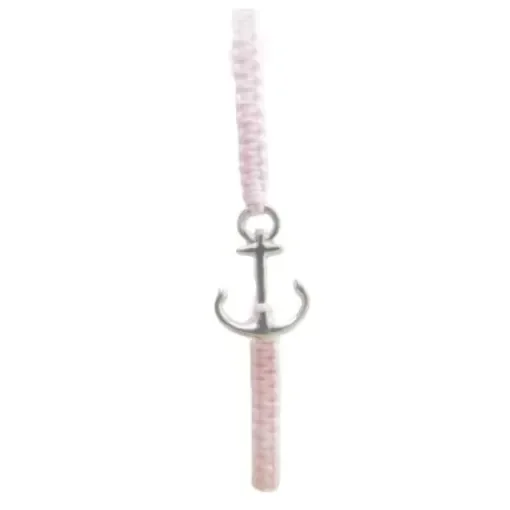 Nautical Gifts - Silver Anchor Bracelet on Pink Rope - SL104 product image