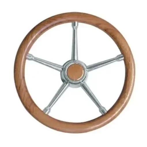 5-spoke teak wood steering wheel product image
