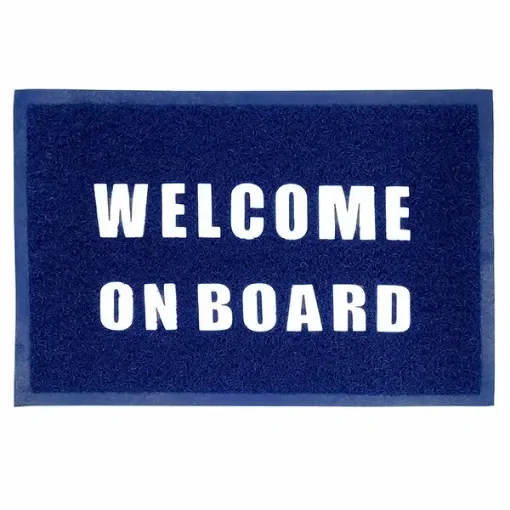 Welcome on board doormat in blue pvc product image