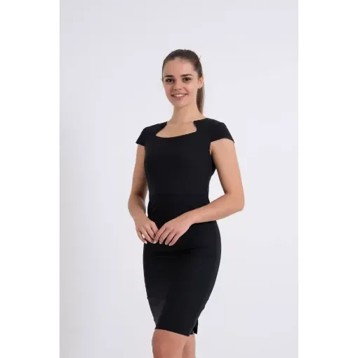 Ladies Evening Cap Sleeve Dress - 40 - Black - 40 - Marina Yacht Wear product image