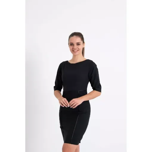 Ladies Evening 3/4 Sleeve Dress - 34 - Black - 34 - Marina Yacht Wear product image