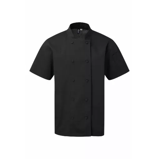 Short sleeve chef jacket - Black - L - Premier product image