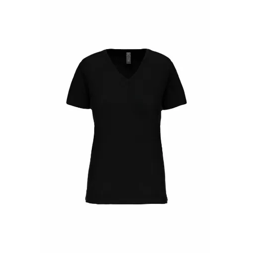 Ladies T-shirt V Neck - Black - M - Kariban product image