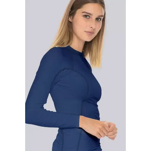 Liquid Ladies Long Sleeve Rash Guard - Navy - L - Liquid Yacht Wear product image