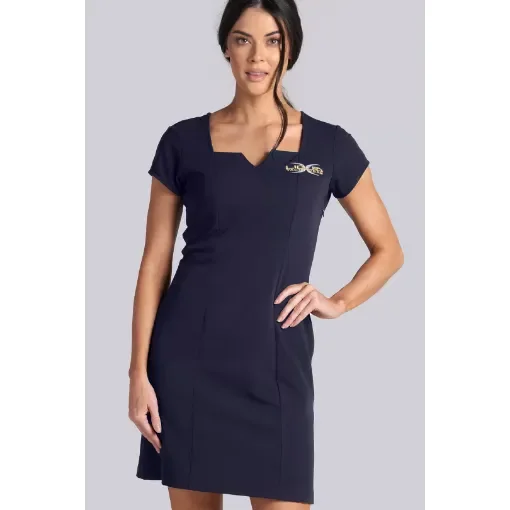 The Square Neck Dress - Navy - XS - Liquid Yacht Wear product image