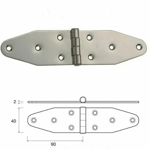 Large Steel Double Wing Hinge product image