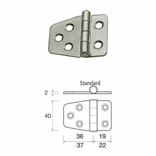 Small stainless steel eccentric hinge product image