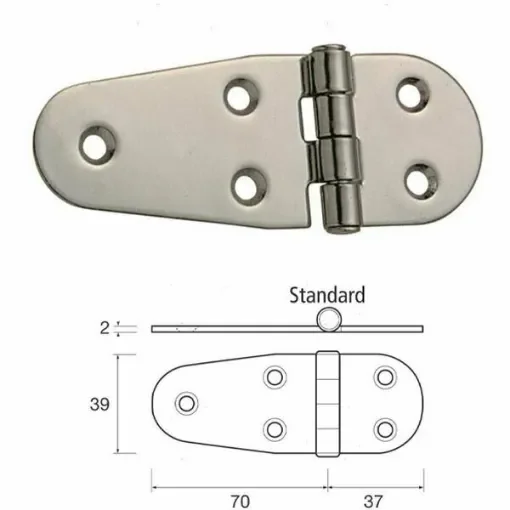 Round stainless steel eccentric hinge product image