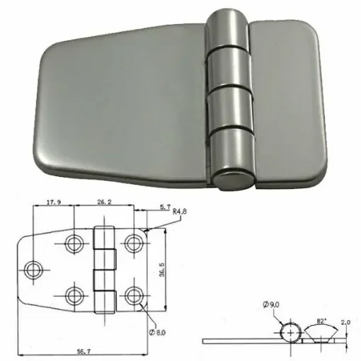 Eccentric stainless steel covered hinge product image