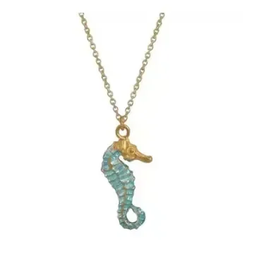 Silver seahorse necklace gold - Nauticalgifts product image