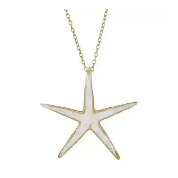 Silver starfish necklace gold plated - Nauticalgifts product image
