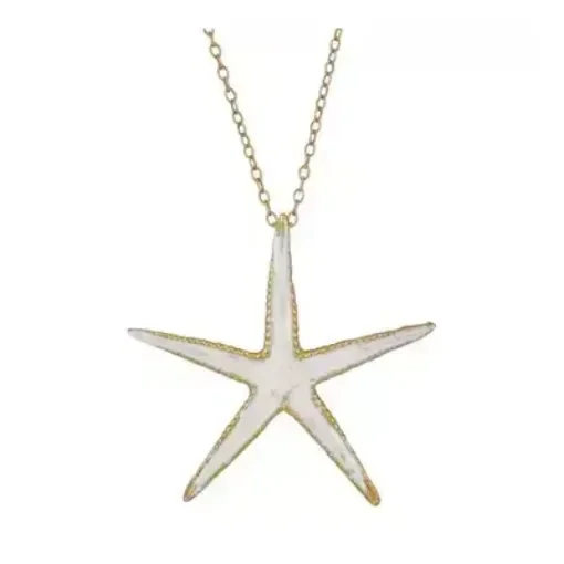 Silver starfish necklace gold plated - Nauticalgifts product image