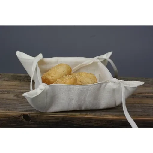30x30cm, Natural Linen Kitchen Storage Tray, White product image