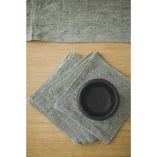 17x17cm, Linen Table Coasters, checks and stripes pattern colors product image