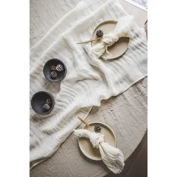 65x250cm, Gauze Linen Table Runner in Semi White Color product image