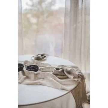 65x300cm, Gauze Linen Table Runner in Beige Natural Flax product image