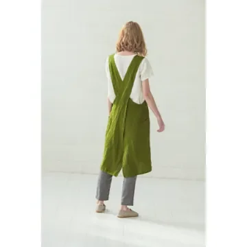 One size, Linen Japanese Apron, plain color product image