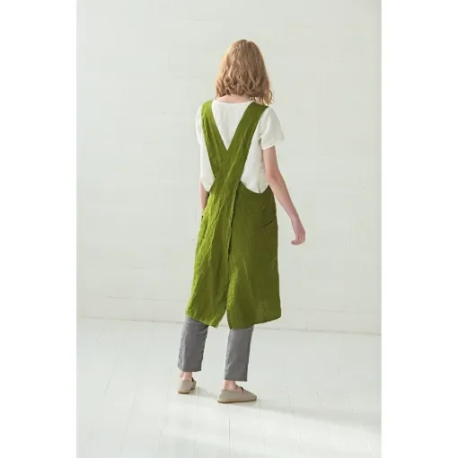 One size, Linen Japanese Apron, plain color product image