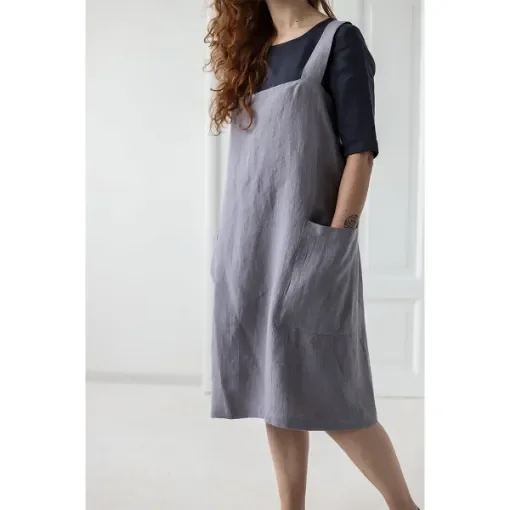 XL/XXL, Linen Japanese Apron, plain color product image