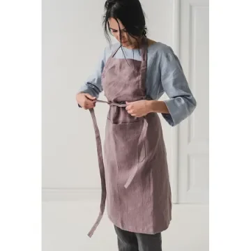 One size,Bib Linen Apron, checks and stripes pattern colors product image