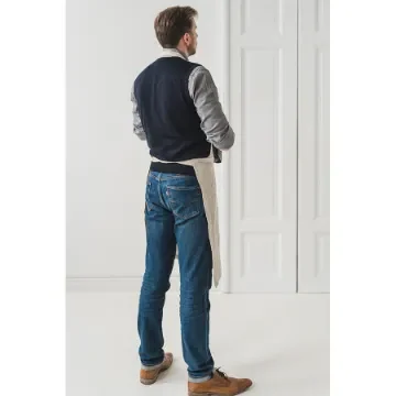 One size, Unisex Linen Apron,  checks and stripes pattern colors product image