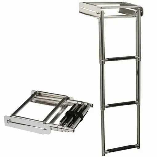 Telescopic stainless steel retractable ladder product image