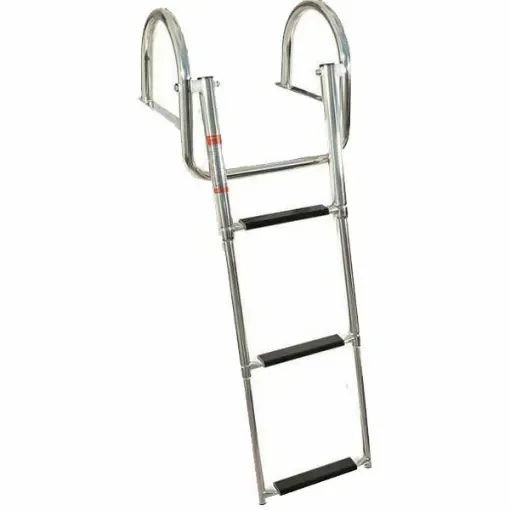 Stainless steel telescopic ladders with handrail product image