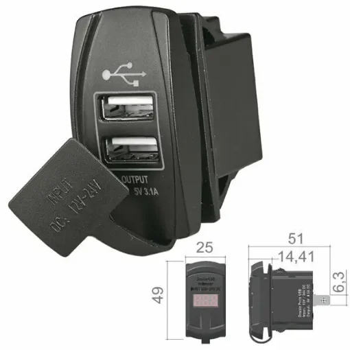 Dual USB socket Carling Switch product image