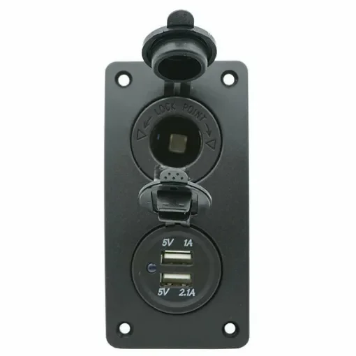 Panel with cigarette lighter socket and USB product image