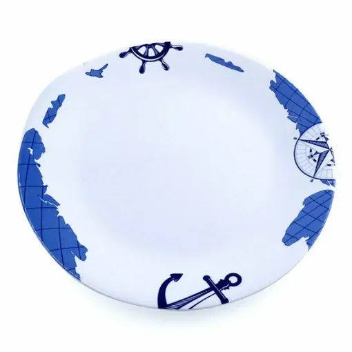 Blue Sand dessert plate with nautical decoration product image