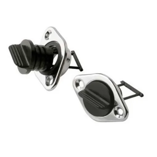 Oval drain plug in chrome-plated brass product image