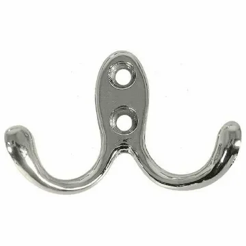 Chrome-plated brass double coat hook product image