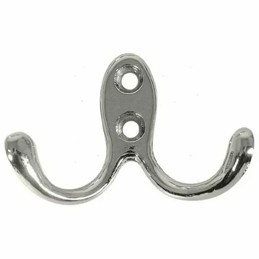 Chrome-plated brass double coat hook product image
