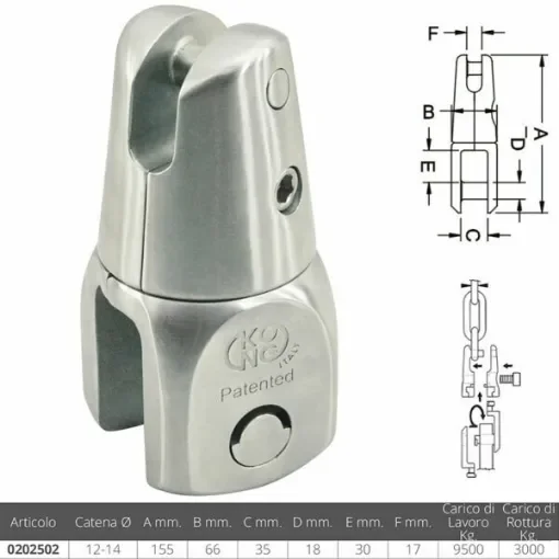 KONG Stainless Steel Swivel Anchor Joint product image