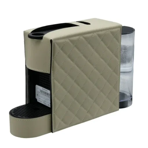 Collection Jean Leather Cover With Diamond Stitching For Nespresso Coffee Machine - Col Beige -  33cm x  8,50cm x  20,50cm - Weight : 285 Gr - Gordon & Gaia product image