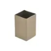 Collection Gaston - Square Stainless Steel Toothbrush Holder Covered In Beige Leather -  6,50cm x  6,00cm x  10,00cm - Weight : 170 Gr - Gordon & Gaia product image