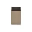 Collection Gaston - Square Stainless Steel Toothbrush Holder Covered In Beige Leather -  6,50cm x  6,00cm x  10,00cm - Weight : 170 Gr - Gordon & Gaia product image