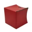 Collection Lucien Square Red Smooth Leather Basket - Size M -  25cm x  25cm x  25cm - Weight : 1100 Gr - Gordon & Gaia product image