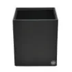 Collection Armand Black Ebony Leather Wastepaper Basket - Size Medium -  20,00cm x  20,00cm x  23,50cm - Weight : 950 Gr - Gordon & Gaia product image