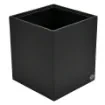 Collection Armand Black Ebony Leather Wastepaper Basket - Size Medium -  20,00cm x  20,00cm x  23,50cm - Weight : 950 Gr - Gordon & Gaia product image