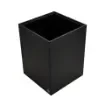 Collection Armand Black Ebony Leather Wastepaper Basket - Size Large -  23,00cm x  23,00cm x  30,50cm - Weight : 1370 Gr - Gordon & Gaia product image